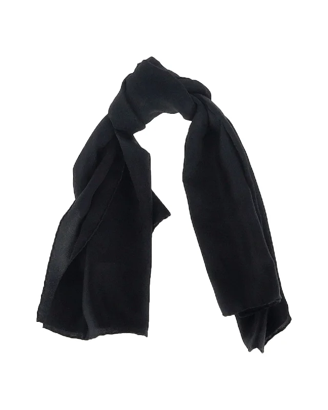 Scarves with fringe trims -Louis Vuitton Square Scarf in Black Silk