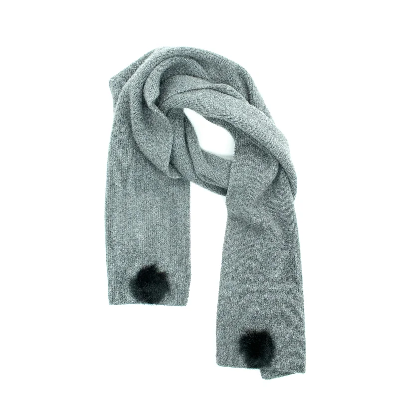 Scarves for class looks -CASHMERE SCARF WITH POMS