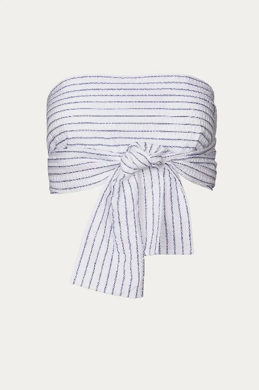 Scarves in woodsy patterns -Sense Long Scarf In White Stripe