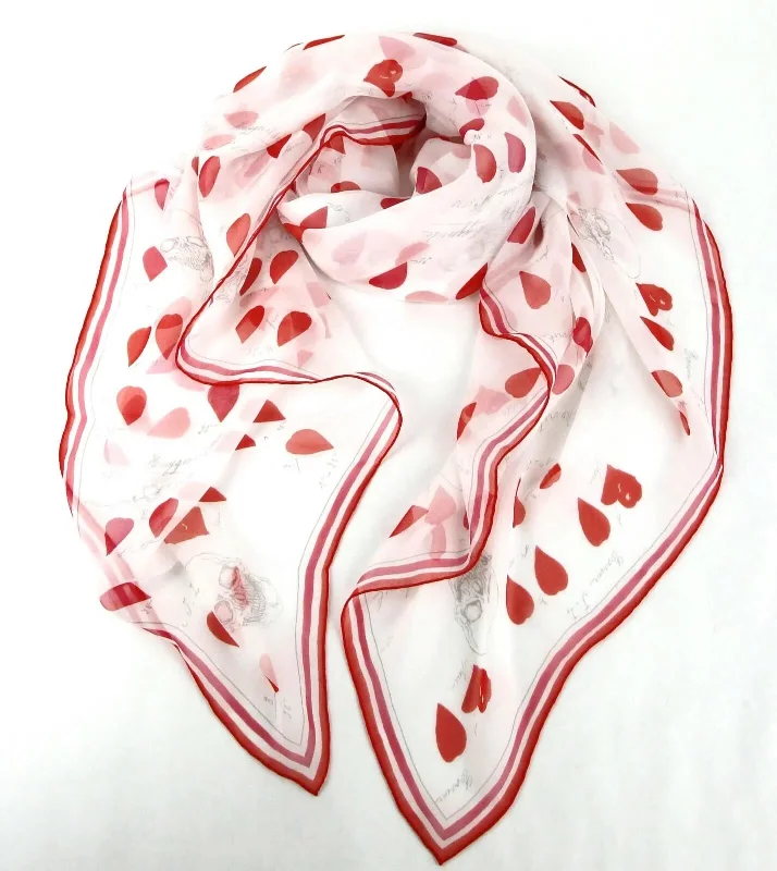 Scarves in breathable fabrics -Alexander McQueen  Chiffon Silk Petal Skull Print Shawl