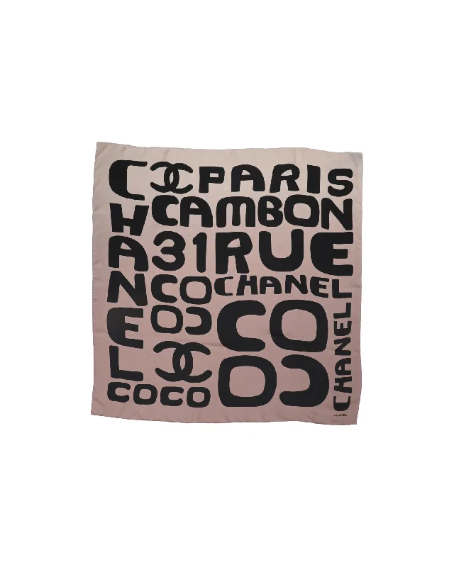 Scarves made of cashmere -Chanel Carré Coco 85 Scarf in Cream Silk