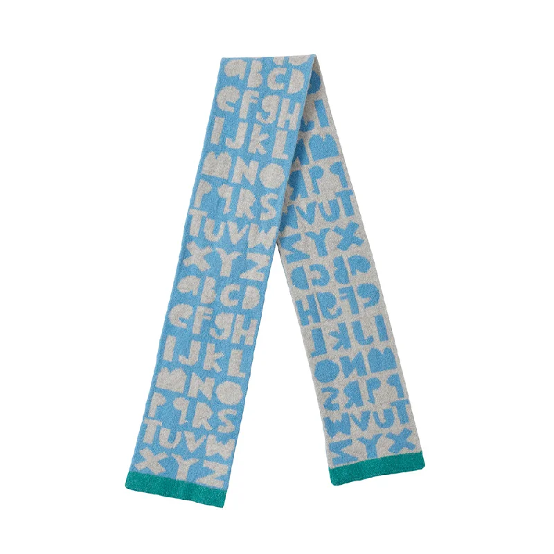 Scarves for running -Kids Alphabet Scarf - Blue