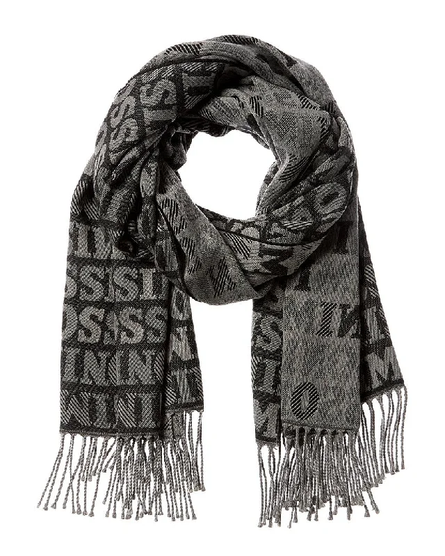 Scarves with short fringes -Missoni Logo Wool-Blend Scarf