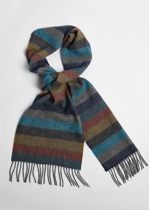 Scarves in fine cashmere -Foxford Lambswool Scarf | Armada Stripe