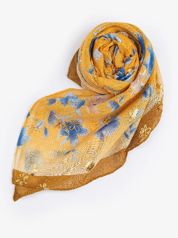 Shawls for fall weddings-Pasted Viscose Scarf