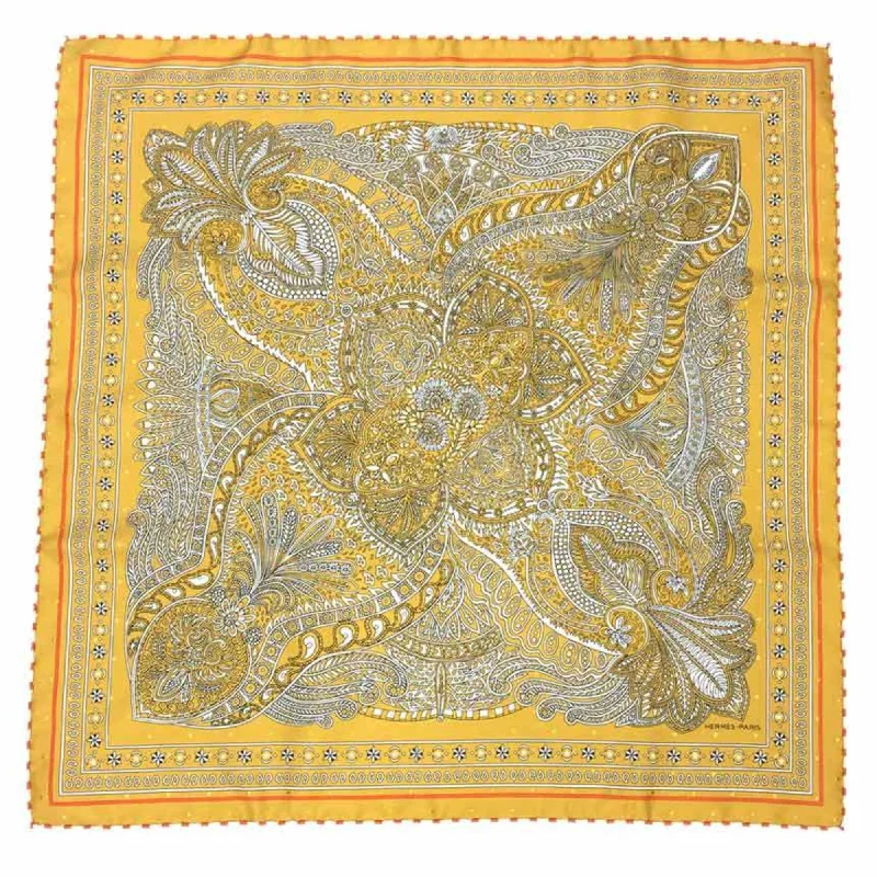 Scarves in trendy colors -Hermes  yellow Silk Scarf (Pre-Owned)