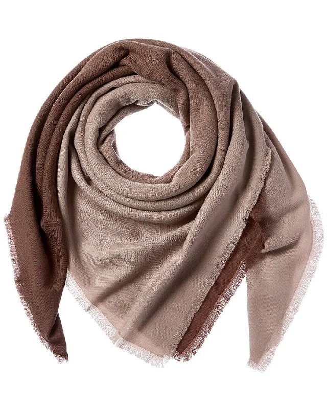 Scarves with detailed weaves -FENDI FF Wool Shawl