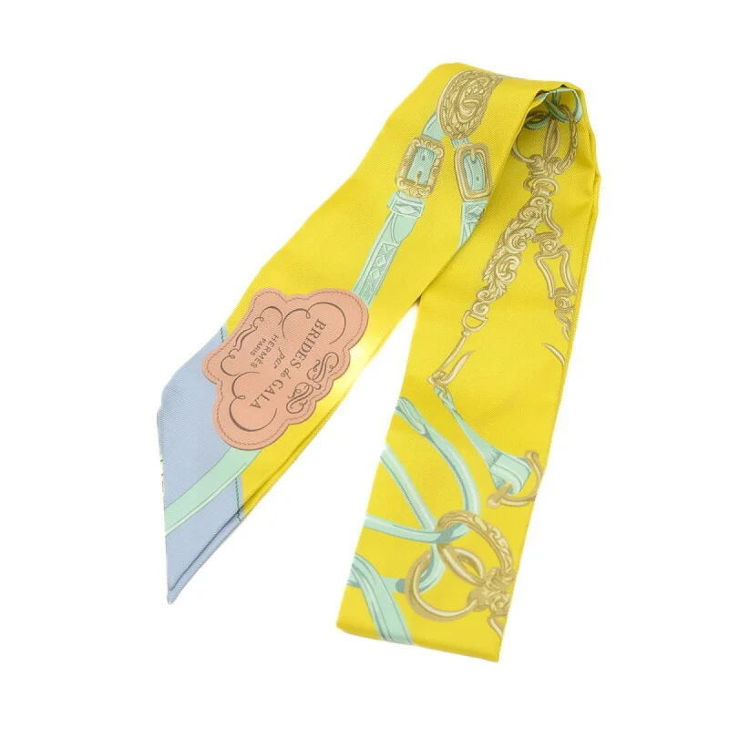 Scarves with holiday themes -Hermes  yellow Silk Scarf (Pre-Owned)