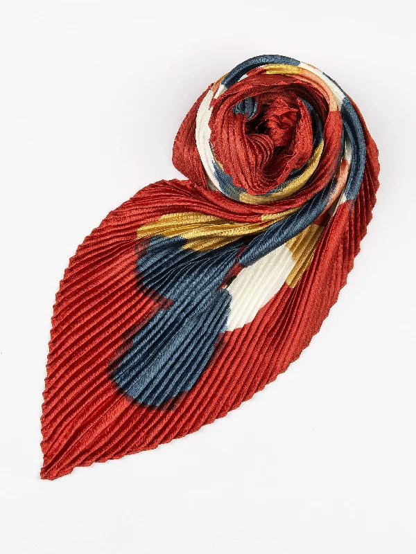 Shawls with floral details-Crush Neck Scarf