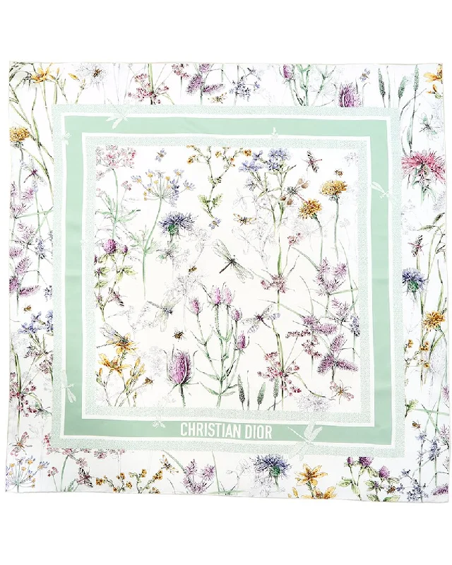 Scarves in iconic styles -Dior Flora Print Silk Scarf