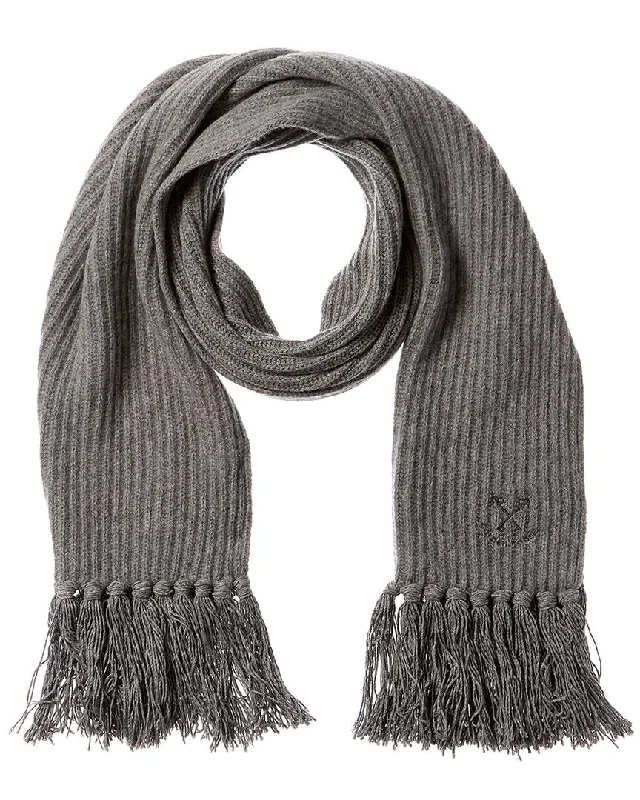 Mens Scarf Bold-Golden Goose Ribbed Knit Wool Scarf