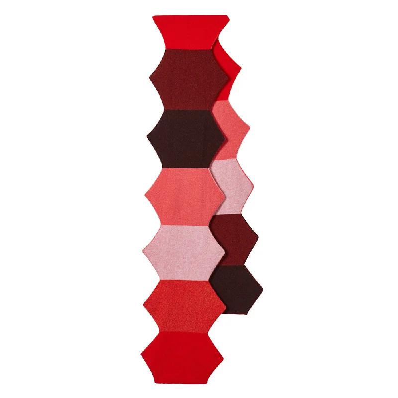 Scarves with winter patterns -Hexagon Scarf - Pink