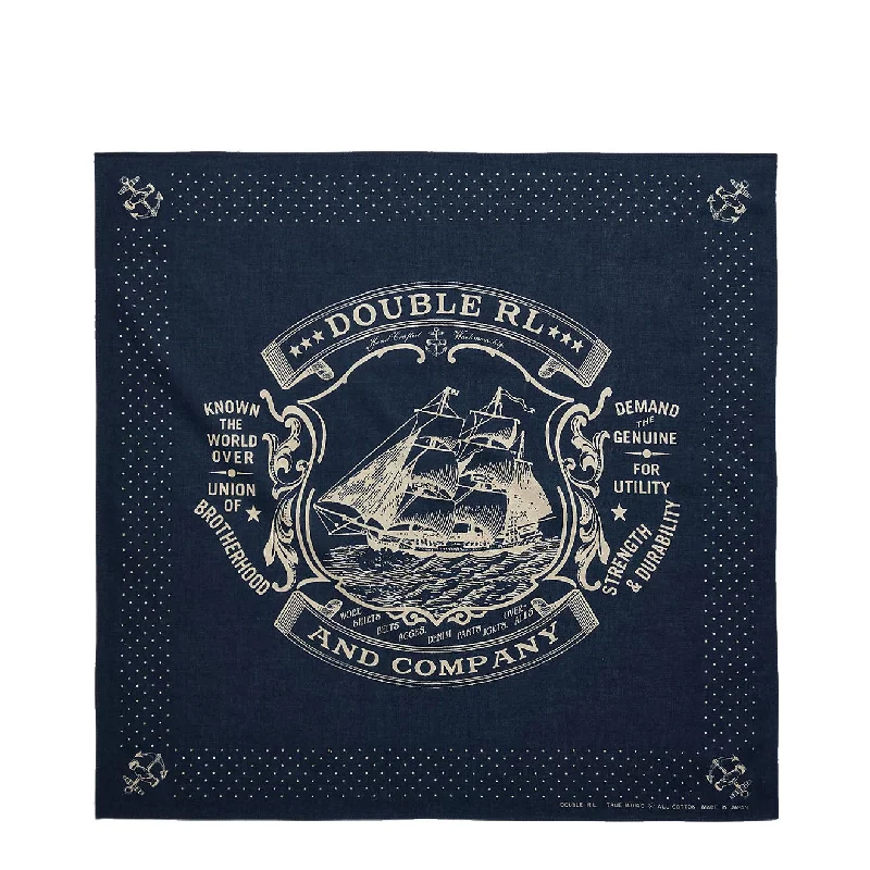 Scarves for standout looks -RRL by Ralph Lauren Sailboat-Graphic Cotton Bandana Indigo/CreamIndigo/Cream