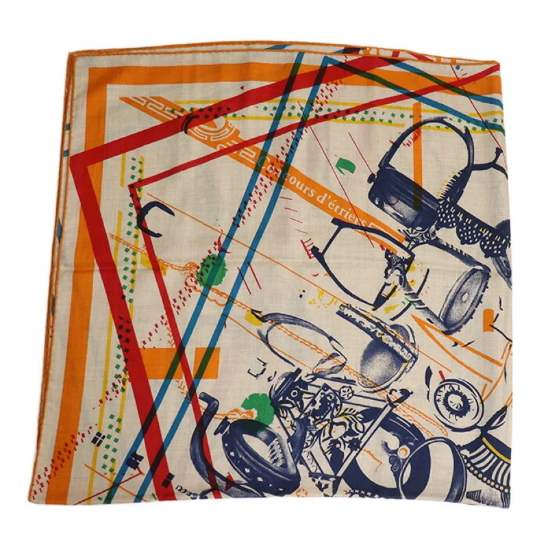 Scarves with sharp geometrics -Hermes  Cashmere Silk Scarf (Pre-Owned)