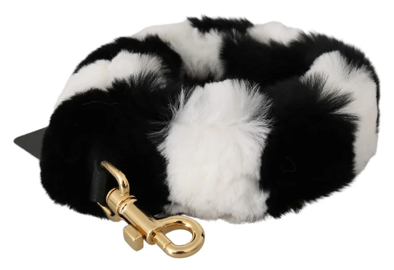 Scarves with brush prints -Dolce & Gabbana Elegant Fur Shoulder Strap Women's Accessory