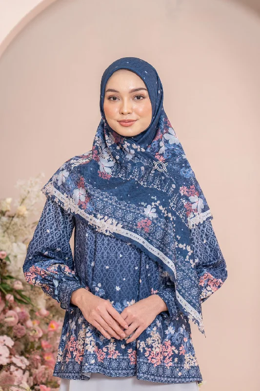 Neck Scarves embroidered-Rissa Scarf Syar'i Ocean Pearl