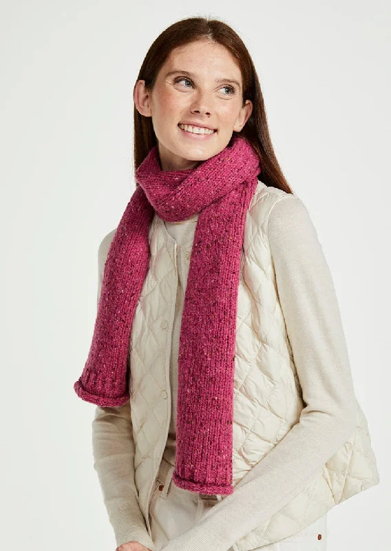 Scarves in cool patterns -Aran Nepped Scarf | Pink