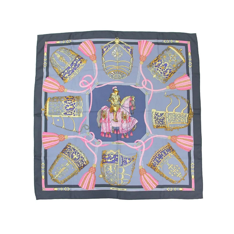 Scarves with bold geometrics -Hermes  pink Silk Scarf (Pre-Owned)