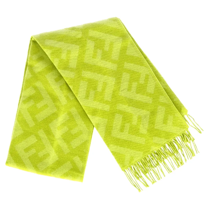 Scarves for seasonal transitions -Fendi FF Scarf in Green Cashmere