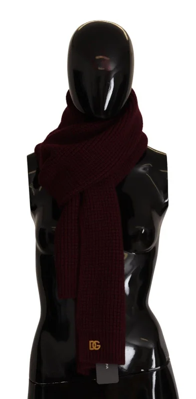 Scarves in pure silk -Dolce & Gabbana Elegant Cashmere Knit Scarf in  Women's