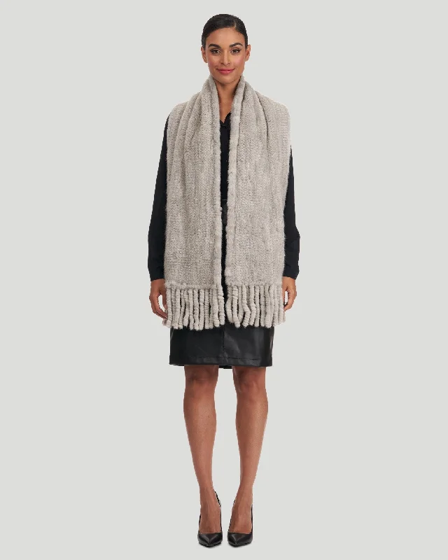 Scarves for older styles -Mink Stole with Fringes