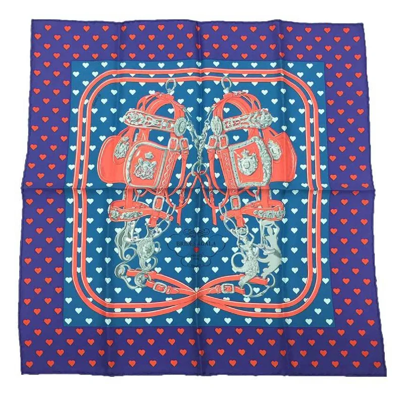 Scarves with zigzag patterns -Hermes blue  Silk Scarf (Pre-Owned)