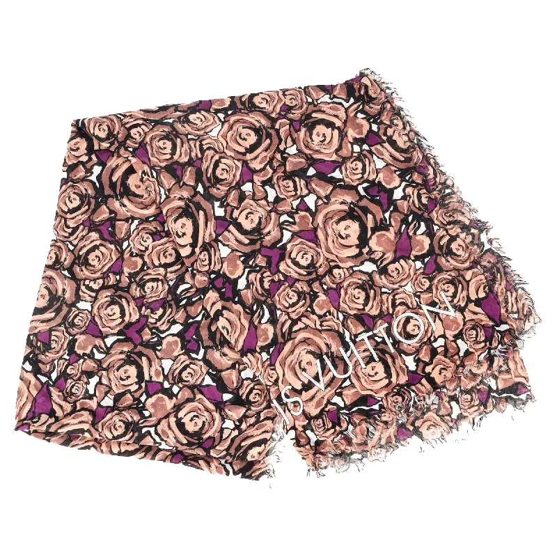 Scarves in quirky prints -Louis Vuitton Floral Scarf in Multicolor Silk