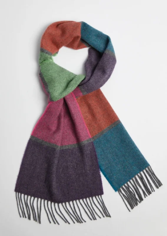 Scarves with fun fringes -Foxford Lambswool Scarf | Contemporary Stripe