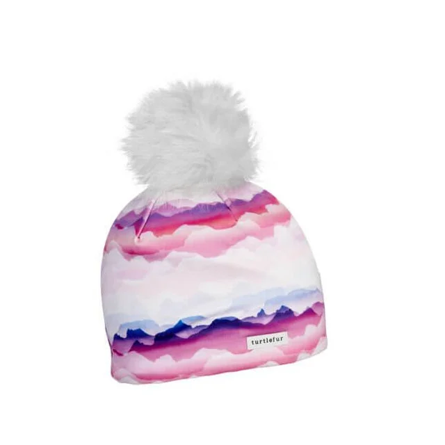 Scarves for cool evenings -Comfort Shell Pom Pom Beanie - Print