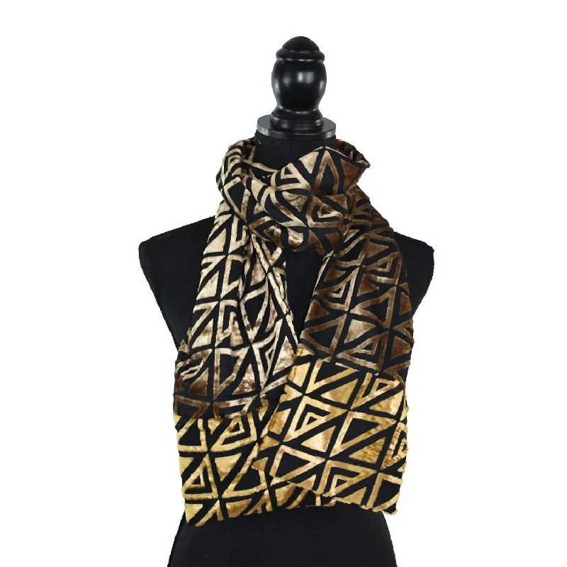 Scarves for fancy parties -Nebula Velvet Scarf In Black/copper