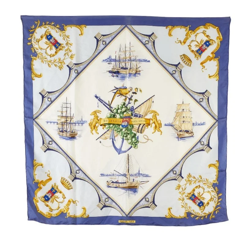 Scarves for snowy days -Hermes blue  Silk Scarf (Pre-Owned)