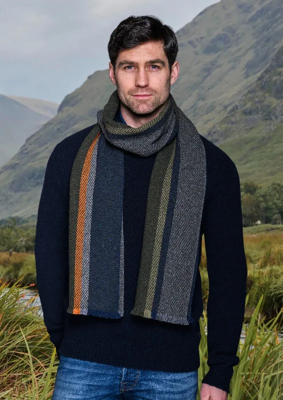 Scarves for charity fundraisers -Mucros Donegal Scarf | Orange Stripe