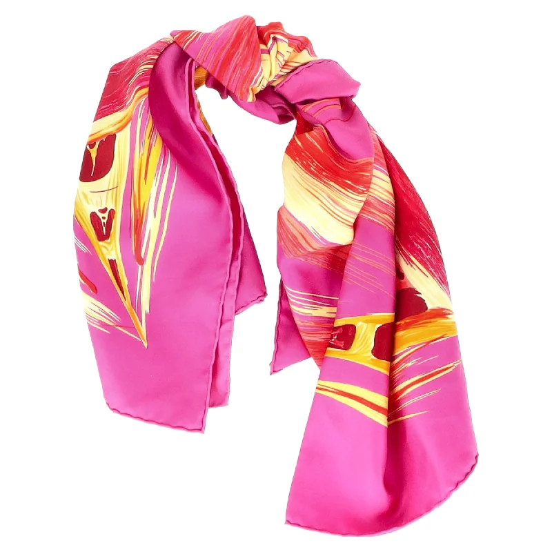 Scarves in premium quality -Hermes Le Tour Eiffel S'Envole Scarf in Pink Silk