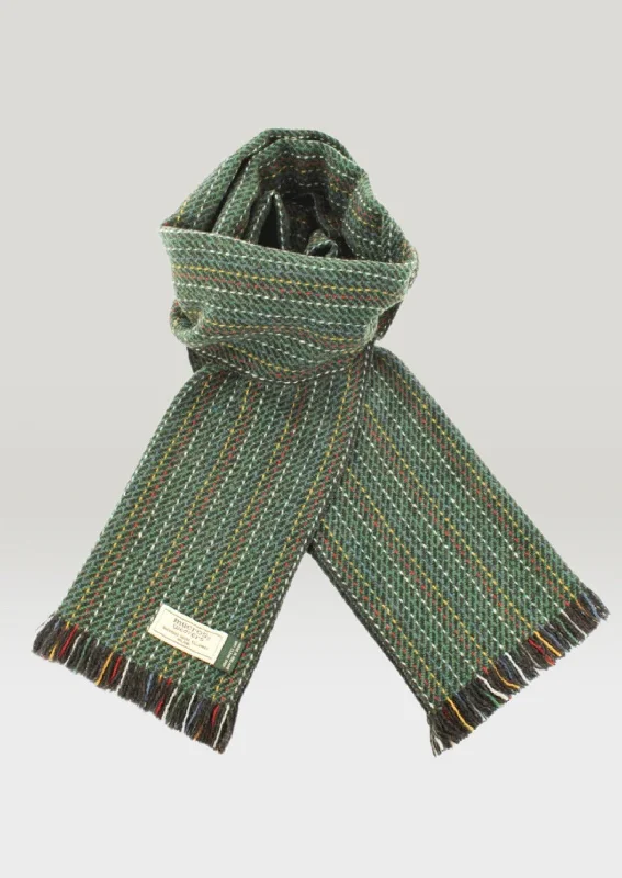 Scarves with quilted designs -Mucros Donegal Wool Scarf | Green