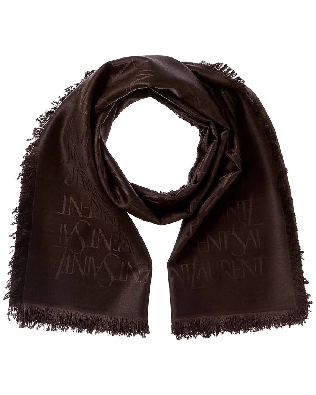 Scarves with vintage style -Saint Laurent Large Wool & Silk-Blend Scarf