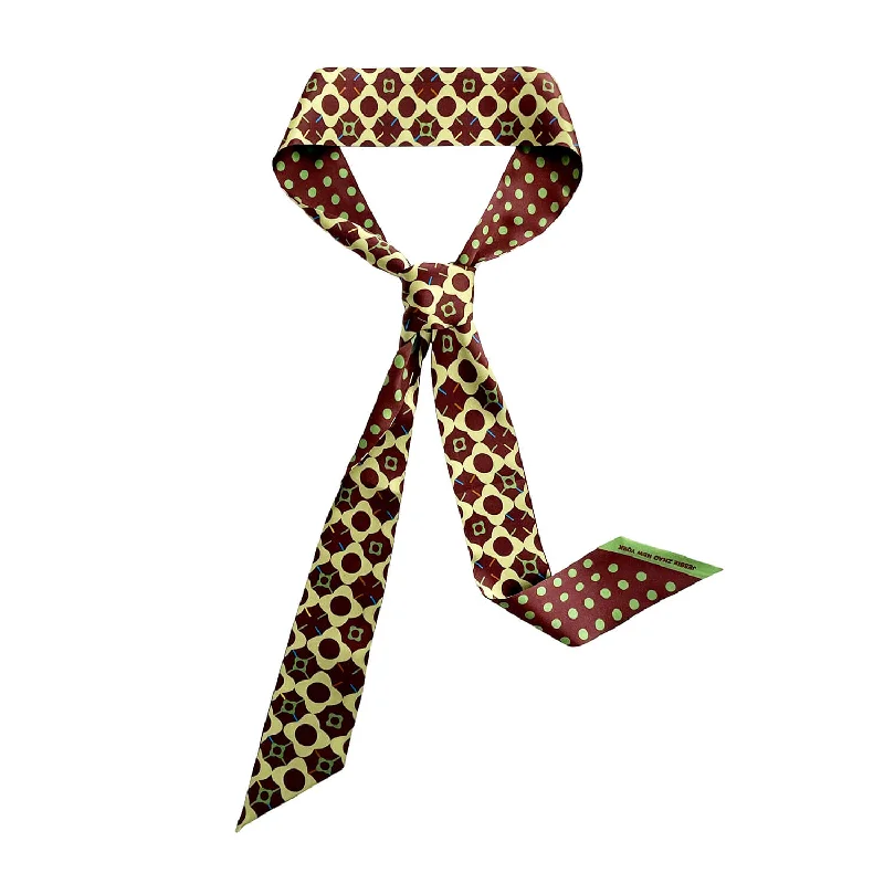 Scarves for live concerts -Silk Skinny Scarf Of Polka Dot Bloom