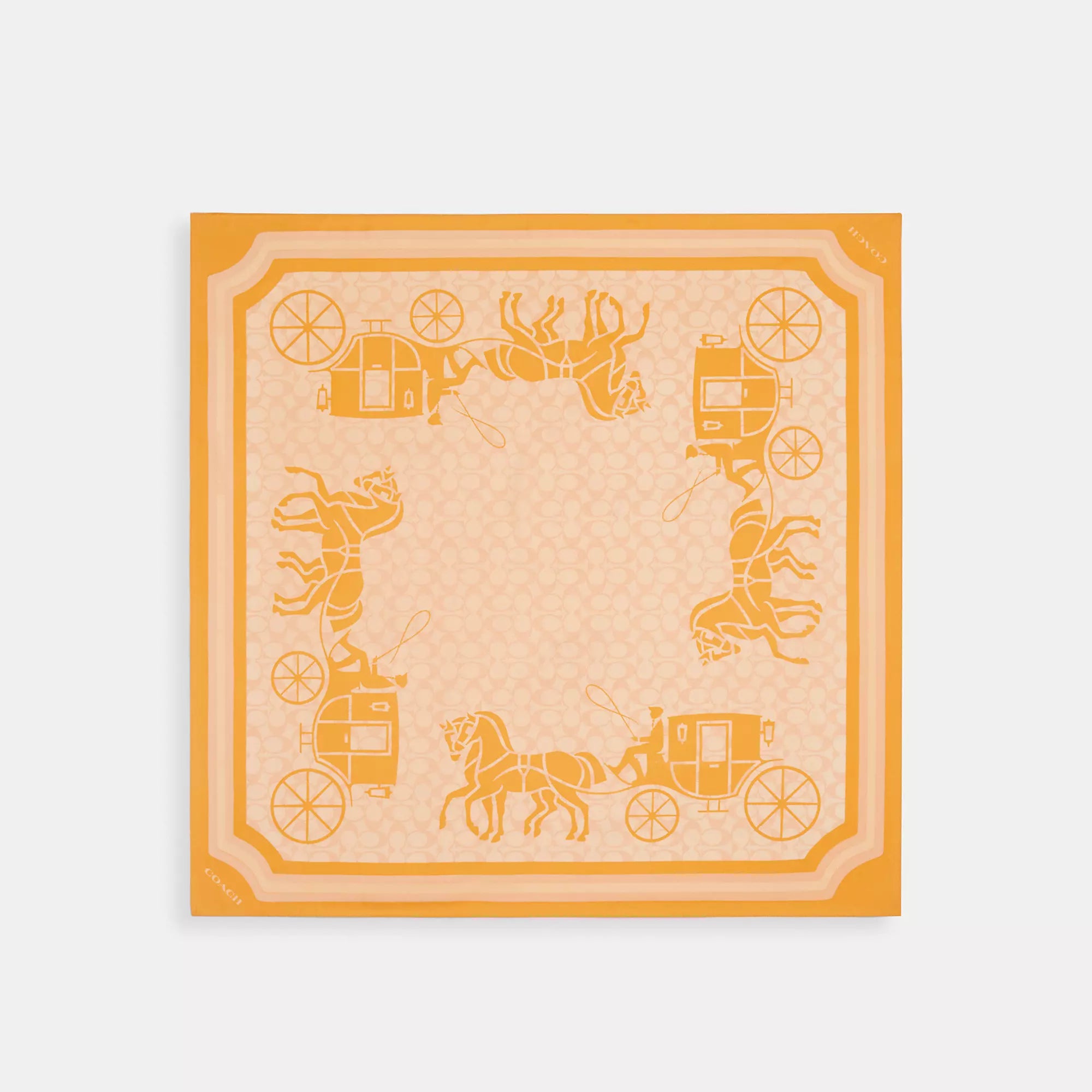 Scarves with hand-stitched details -Coach Outlet Signature Horse And Carriage Silk Square Scarf