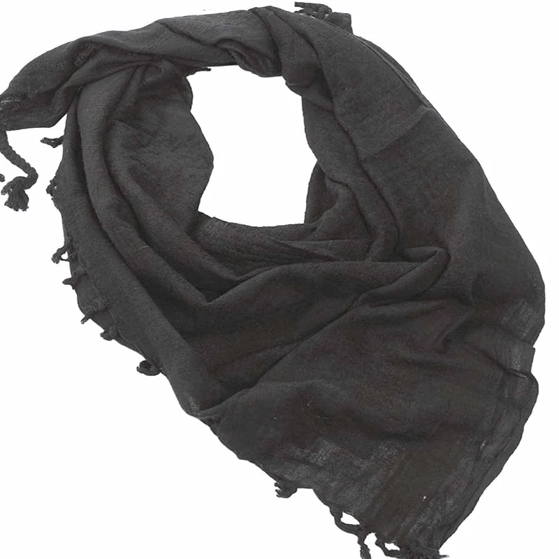 Scarves with ethnic designs -Black Cotton Shemagh