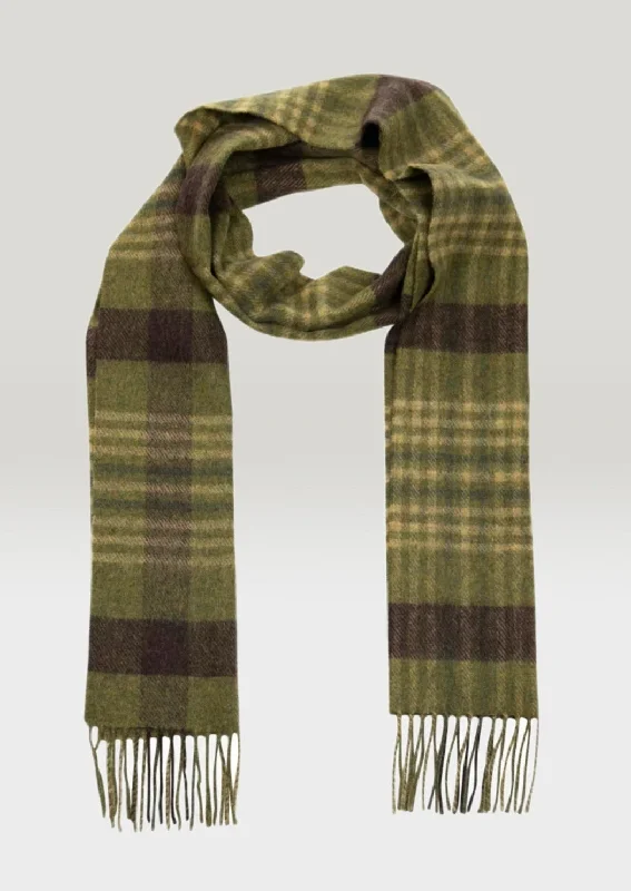 Scarves for big events -John Hanly Lambswool Scarf Loden Coffee