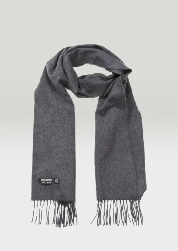 Scarves with watercolor effects -John Hanly Merino Scarf | Solid Charcoal