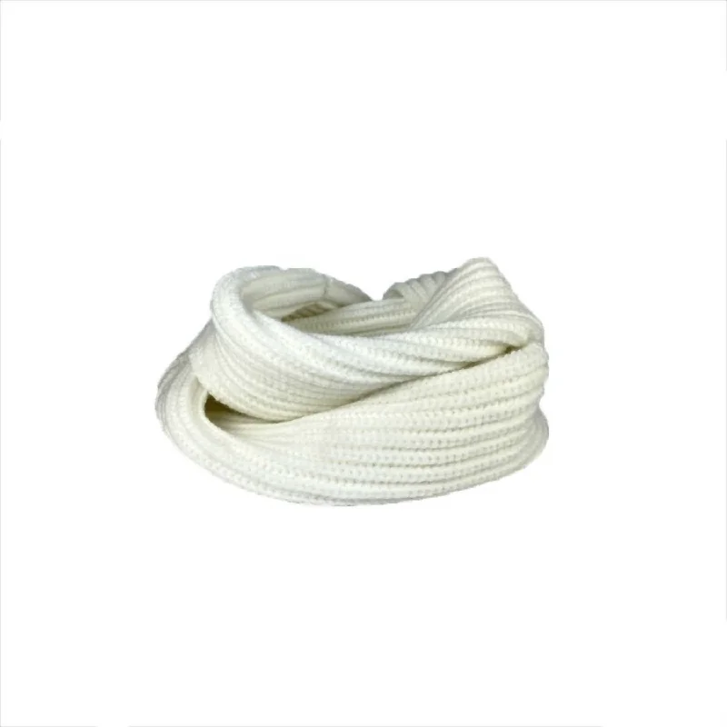 Scarves with retro vibes -Lodge Knit Loop Scarf In Winter White