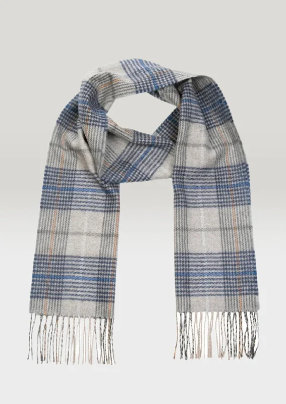 Scarves with nautical prints -John Hanly Merino Scarf | Silver Navy