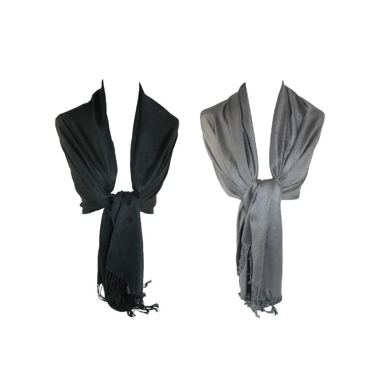 Scarves with smooth velvet -Women's Pashmina Shawl Wrap Scarf (Pack of 2)