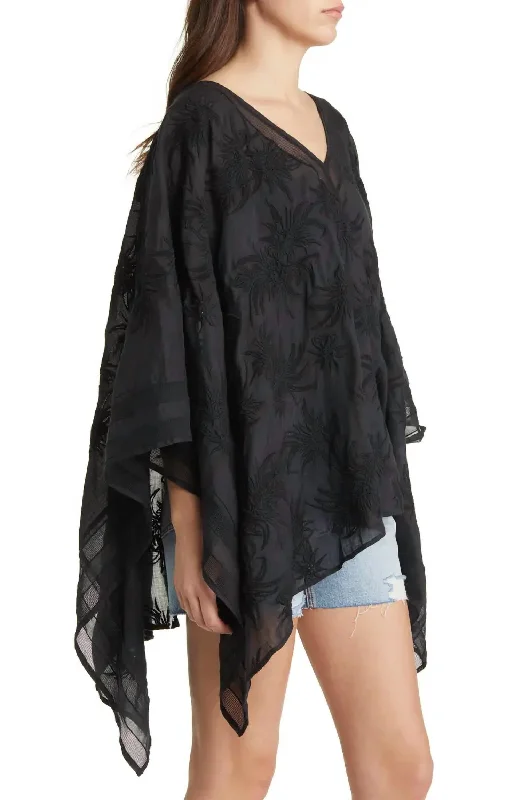 Scarves in thin silk -Hera Beach Wrap Pineapple Floral In Black