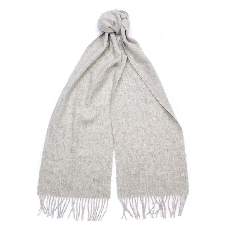 Scarves in soft silk -Barbour Womens Lambswool Scarf Light Grey