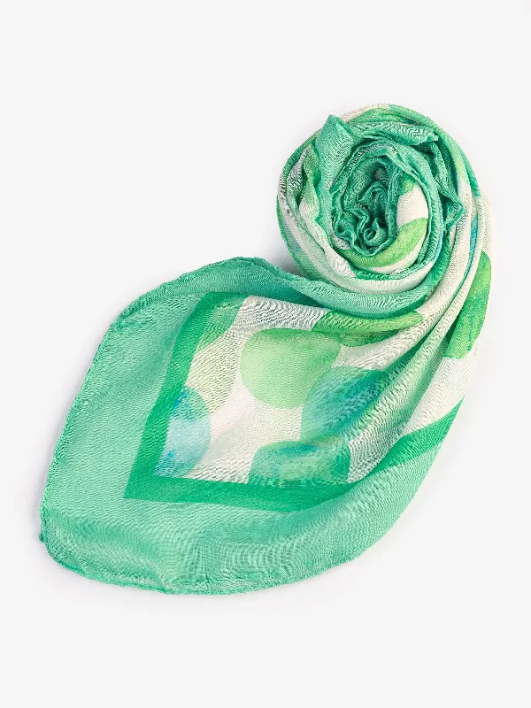 Shawls with lace patterns-Printed Viscose Scarf