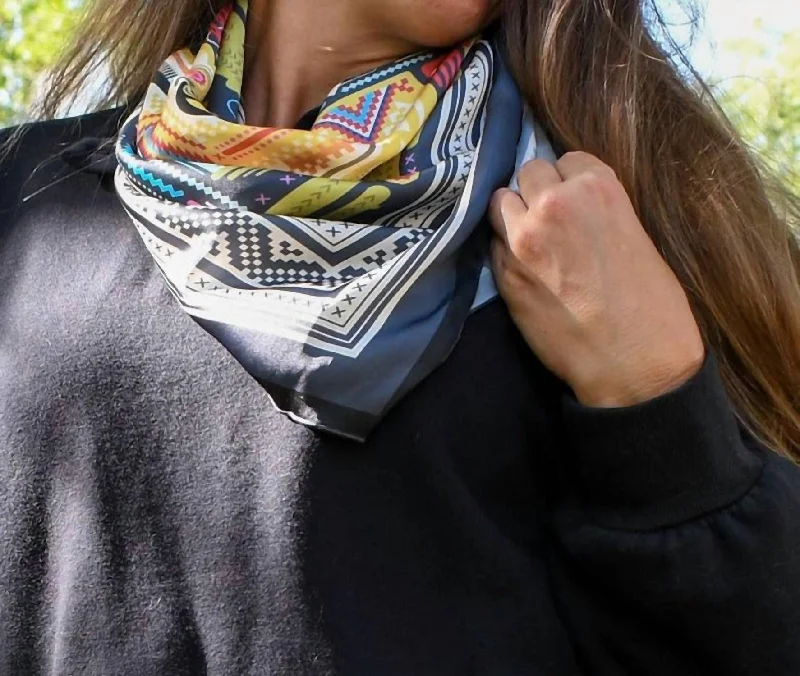 Scarves with shape patterns -Yakima Scarf In Charcoal Multi