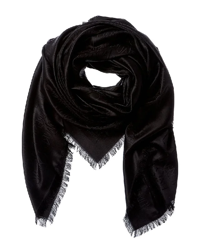 Scarves for outdoor activities -Saint Laurent Large Wool & Silk-Blend Scarf