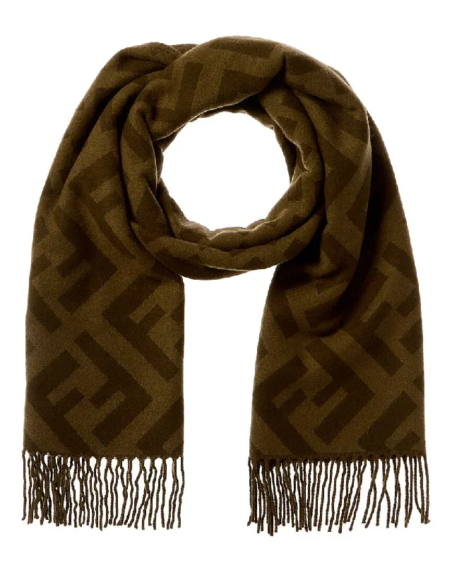 Scarves with light fringes -FENDI FF Cashmere Scarf