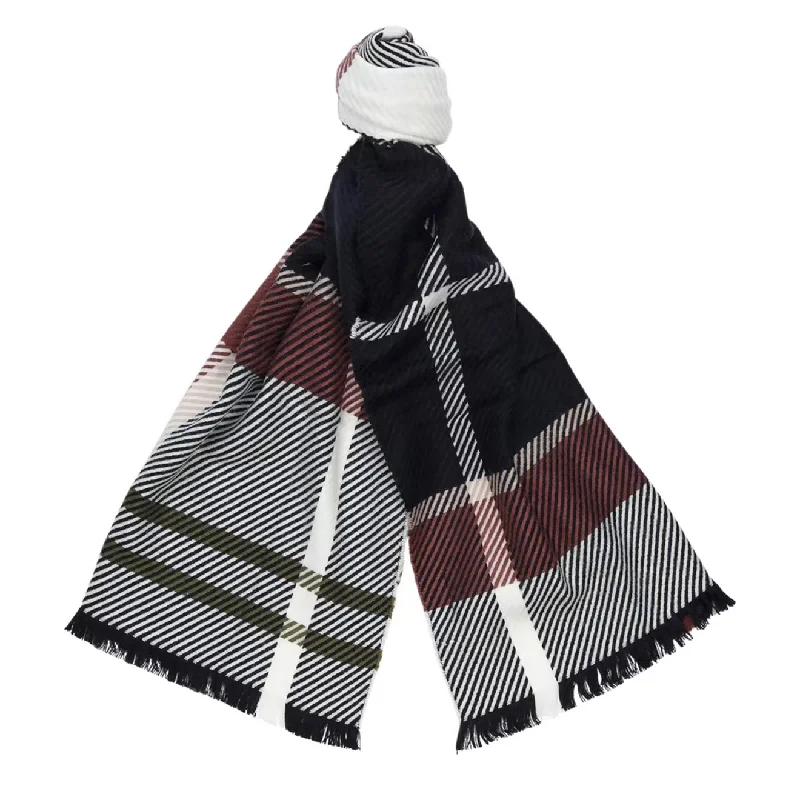 Scarves in rich colors -Barbour Womens Blair Tartan Scarf Midnight